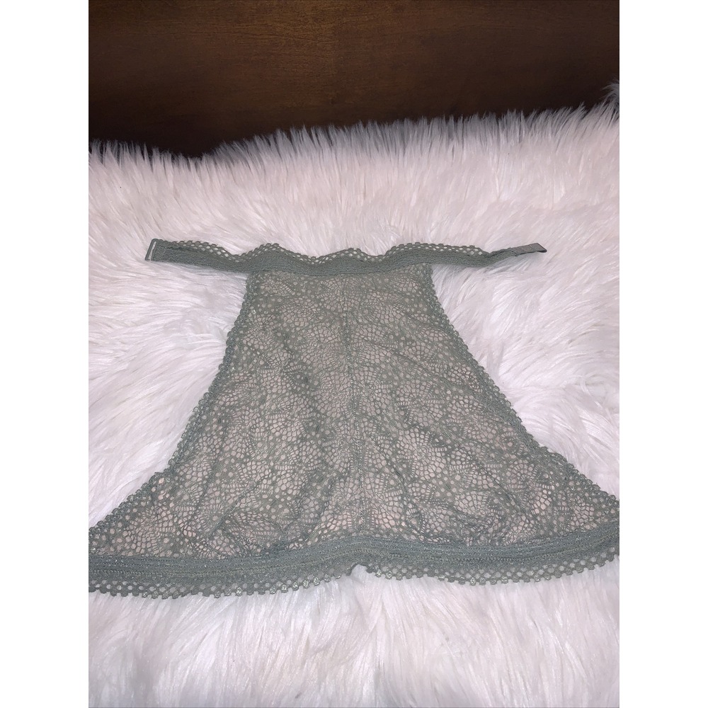 victoria secret small sexy fancy lace bralette chocker neck green flower pattern